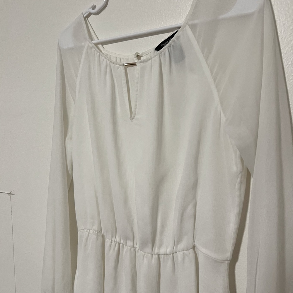 White House Black Market Cream Peplum Blouse